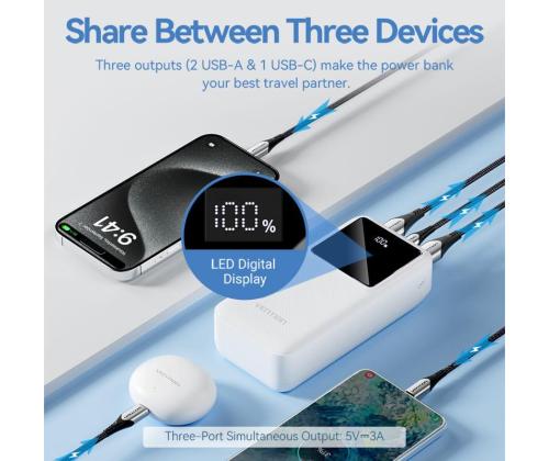 POWER BANK USB 30000MAH 22.5W/BLACK FHMB0 VENTION