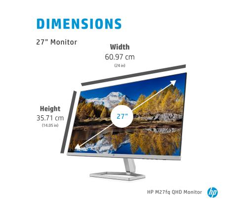 LCD Monitor HP 27 " 2560 x 1440 pixels Quad HD Native aspect ratio 16:9 LCD Flat 2H4B5E9