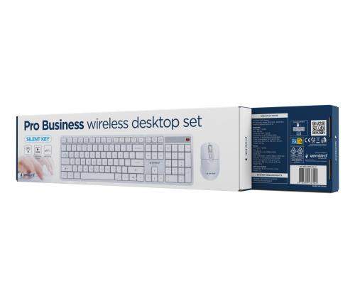 KEYBOARD +MOUSE WRL ENG/WHITE KBS-WMS-01-W GEMBIRD