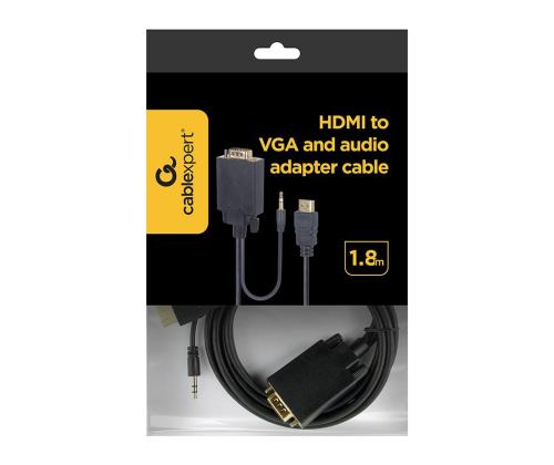 CABLE HDMI-VGA +3.5MM/1.8M A-HDMI-VGA-03-6 GEMBIRD