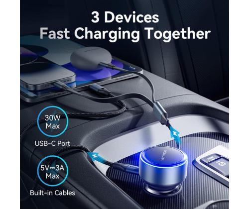MOBILE CHARGER CAR USB/3P BLACK FFOB0 VENTION