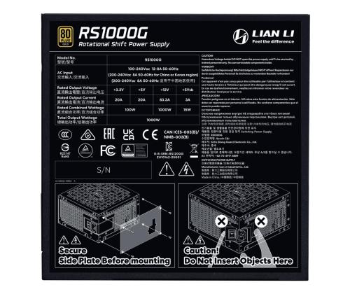 Power Supply LIAN LI EDGE Platinum 1000 ATX 100 - 240 V 1000 W G9P.RS1000G.B000.EU