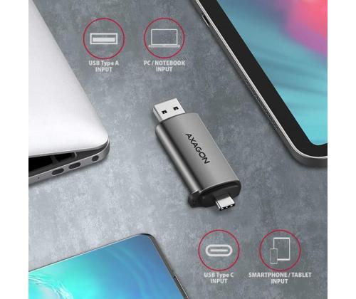 MEMORY READER USB-C+USB3.2 2SL/SD/MICROSD CRE-SAC AXAGON