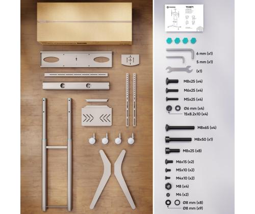 TV SET ACC MOBILE STAND/55-90"/CHAMPAGNE TS1871-C ONKRON
