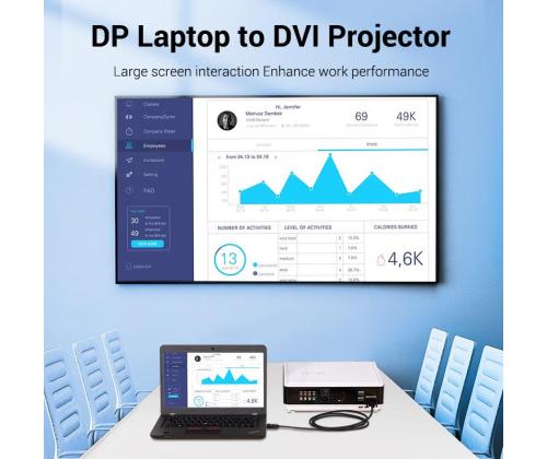 CABLE DP TO DVI 1M/BLACK HAFBF VENTION