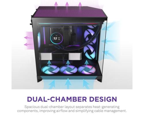 Case NZXT ATX/micro ATX/Mini-ITX/EATX Black Midi Tower PC CM-H92FB-R1