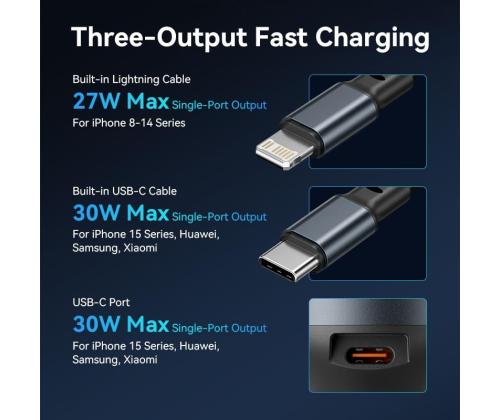 MOBILE CHARGER CAR USB/3P BLACK FFOB0 VENTION