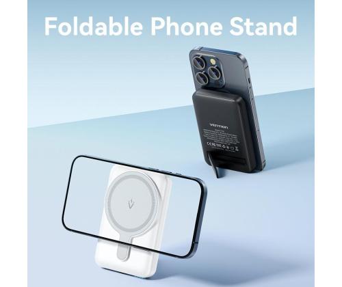 POWER BANK WRL 5000MAH 20W/MAGNETIC BLACK FHSB0 VENTION