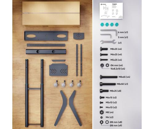 TV SET ACC MOBILE STAND/55-90"/GRAPHITE TS1871-G ONKRON