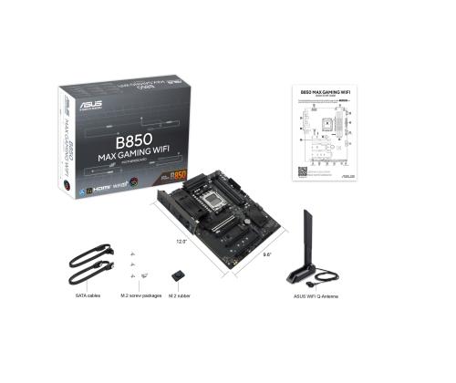 Mainboard ASUS AMD B850 Socket AM5 ATX RAM DDR5-SDRAM 4xSlots Wi-Fi Yes Bluetooth Yes 3xNumber of M…