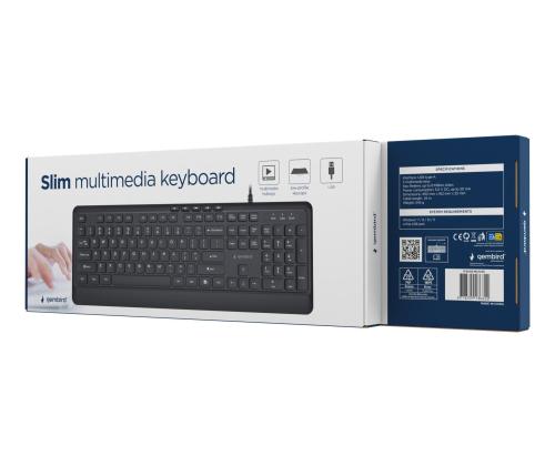 KEYBOARD MULTIMEDIA USB ENG/BLACK KB-MCH-05 GEMBIRD