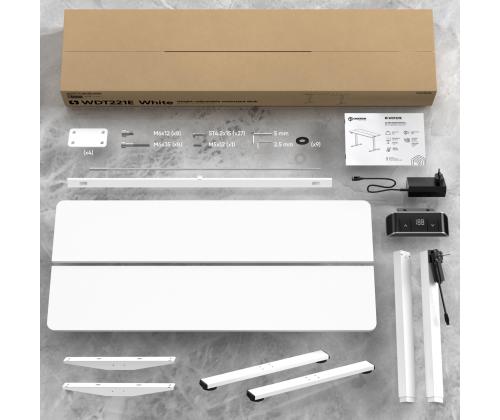 DESK MOTORISED/WHITE WDT221E-W ONKRON