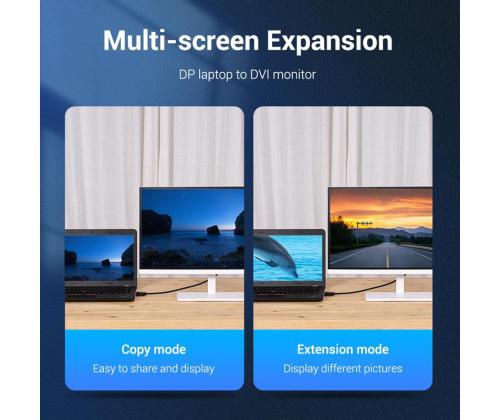 CABLE DP TO DVI 1M/BLACK HAFBF VENTION