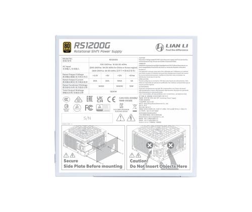 Power Supply LIAN LI ATX PC 100 - 240 V 1200 W G9P.RS1200G.WH00.EU