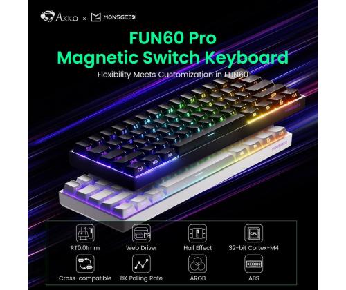 KEYBOARD USB-C FUN60 PRO/BLACK 101-FUN6H-000 AKKO