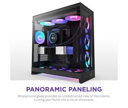 Case NZXT ATX/micro ATX/Mini-ITX/EATX Black Midi Tower PC CM-H92FB-R1