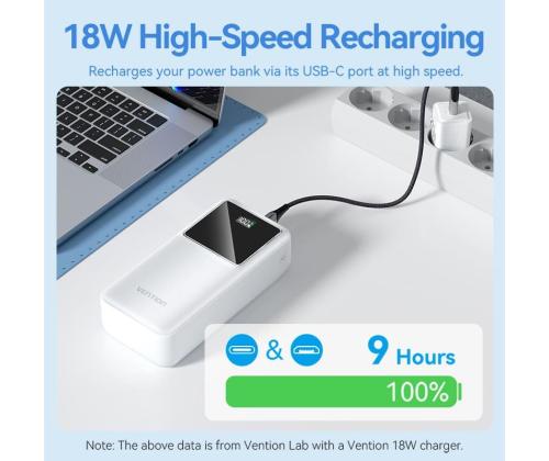 POWER BANK USB 30000MAH 22.5W/BLACK FHMB0 VENTION