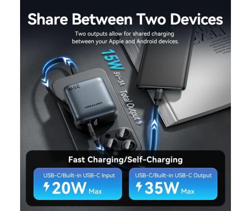 POWER BANK USB 10000MAH 35W/MINI BEIGE FHEN0 VENTION