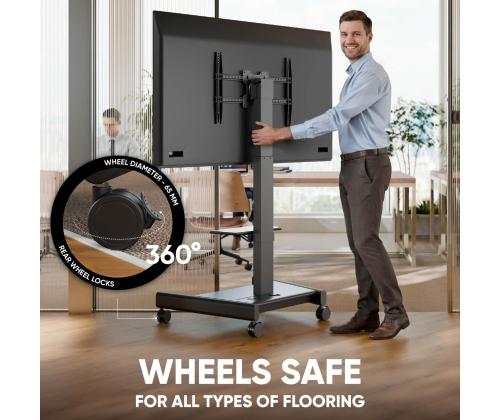 TV SET ACC MOBILE STAND/43-75"/BLACK TS1552E-B ONKRON