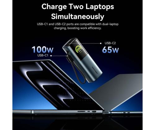 POWER BANK USB 20000MAH 165W/GRAY TFT DISPLAY FKFH0 VENTION