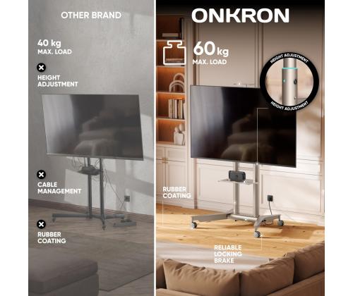 TV SET ACC MOBILE STAND/32-75"/CHAMPAGNE TS1571-C ONKRON