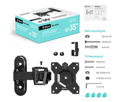 TV SET ACC WALL MOUNT /10-35"/BLACK R2-B ONKRON