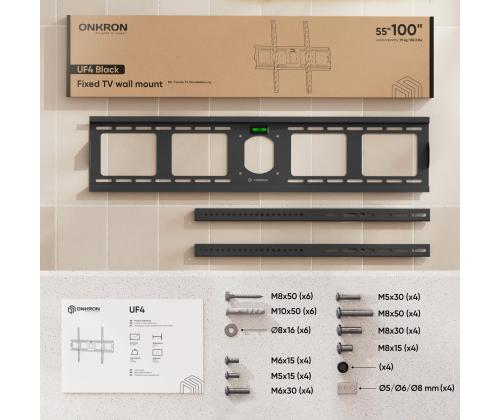 TV SET ACC WALL MOUNT/55-100"/BLACK UF4-B ONKRON