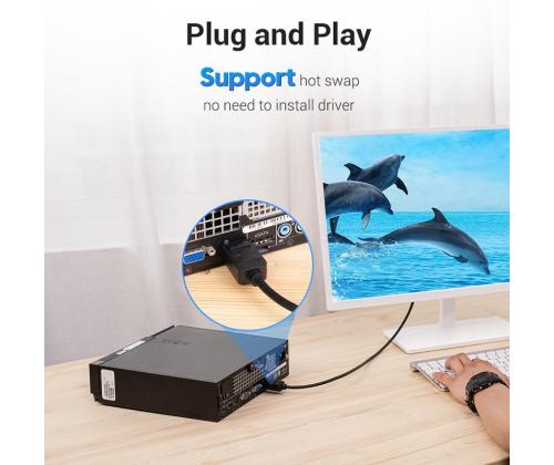 CABLE DP TO DVI 1M/BLACK HAFBF VENTION