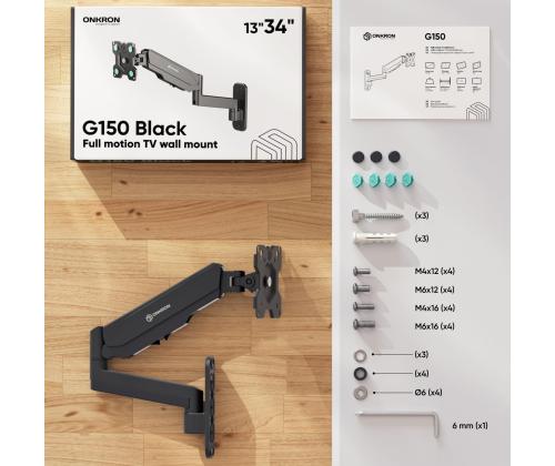 MONITOR ACC WALL MOUNT 13-34"/BLACK G150-B ONKRON