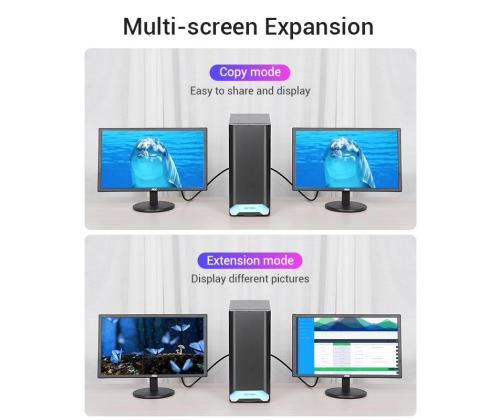 CABLE DP TO HDMI 2M/BLACK HADBH VENTION