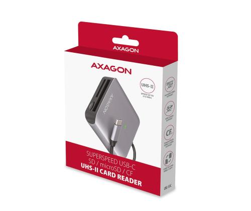 MEMORY READER USB-C 3-SLOT/SD/MICROSD/CF CRE-S3C AXAGON