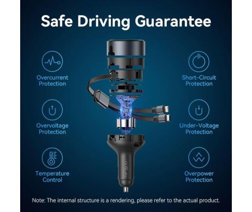 MOBILE CHARGER CAR USB/3P BLACK FFOB0 VENTION