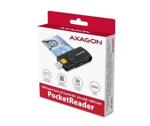 CARD READER USB-C+USB2.0 4SLOT/SMARTCARD CRE-SMP2A AXAGON