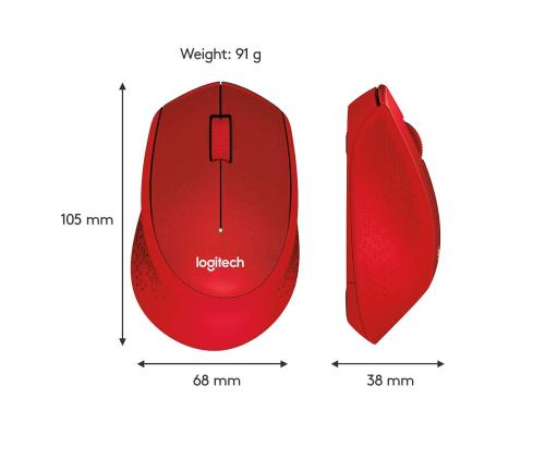 MOUSE USB OPTICAL WRL M330/SILENT RED 910-004911 LOGITECH