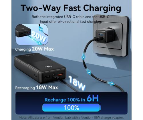 POWER BANK USB 20000MAH 22.5W/WHITE FHPW0 VENTION