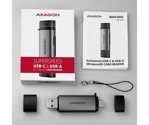 MEMORY READER USB-C+USB3.2 2SL/SD/MICROSD CRE-SAC AXAGON