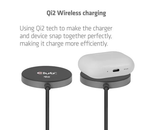 MOBILE CHARGER QI2 MAGSAFE/25W BLACK CAC-3027 CLUB3D