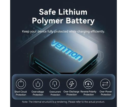 POWER BANK USB 10000MAH 35W/MINI GRAY FHEH0 VENTION