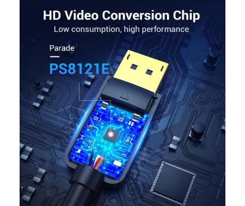 CABLE DP TO DVI 1M/BLACK HAFBF VENTION