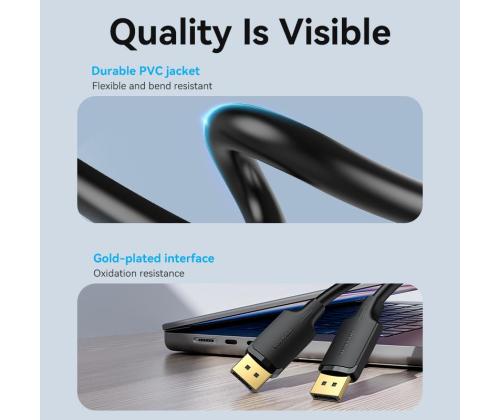 CABLE DP TO DP 1M/BLACK HAKBF VENTION