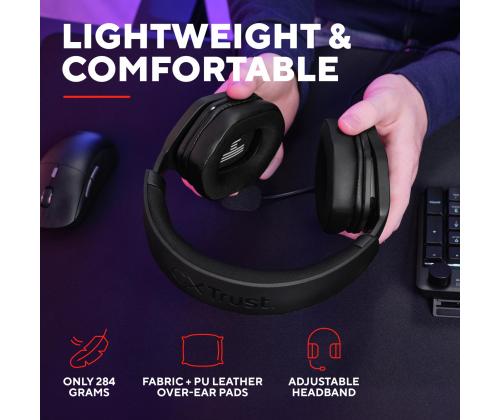 HEADSET GXT492 CARUS/BLK 25447 TRUST