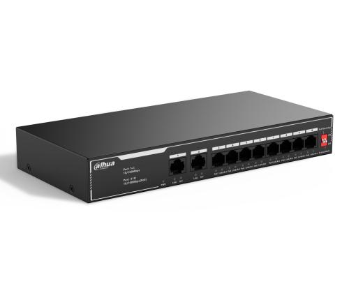 Switch DAHUA SF1010LP Switch type Unmanaged Switch layer L2 10xRJ-45 ports RJ-45 Ports Type Fast…