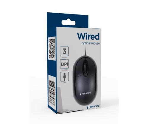 MOUSE USB OPTICAL/BLACK MUS-U-01 GEMBIRD