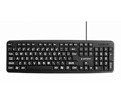 KEYBOARD STANDART USB ENG BIG/LETT. BLACK KB-US-103 GEMBIRD
