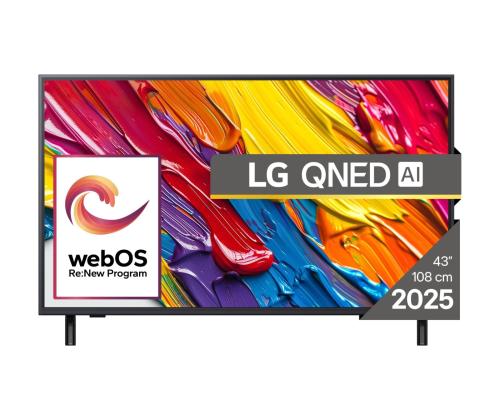 TV Set LG 43" 4K/Smart 3840x2160 Wireless LAN Bluetooth webOS Black 43QNED82A3B