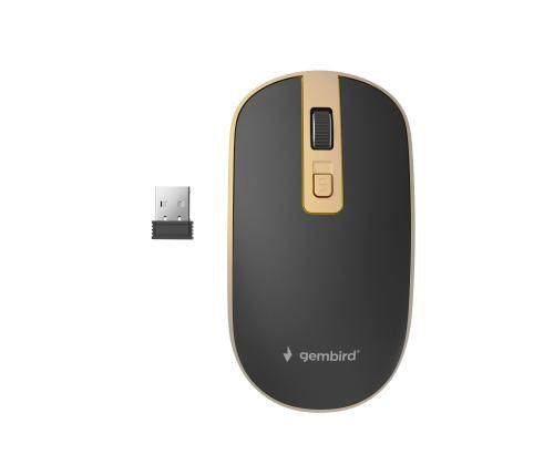MOUSE USB OPTICAL WRL BLACK/GOLD MUSW-4B-06-BG GEMBIRD