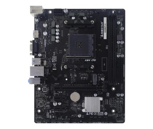 Mainboard BIOSTAR AMD A520 Socket AM4 micro ATX RAM DDR4-SDRAM 2xSlots 1xNumber of M.2 (M) slots…