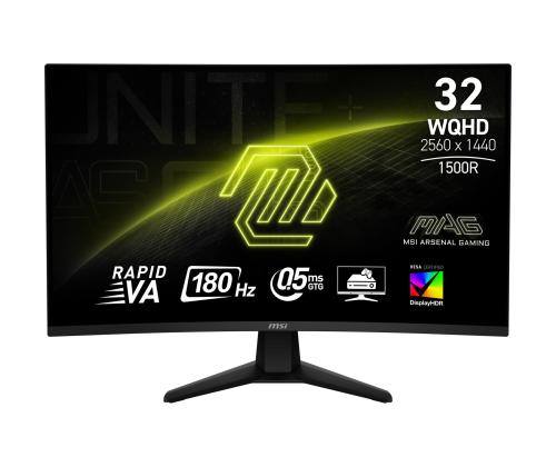 LCD Monitor MSI MAG 32CQ6F 31.5" Gaming/Curved Panel VA 2560x1440 16:9 180 Hz 0.5 ms MAG32CQ6F