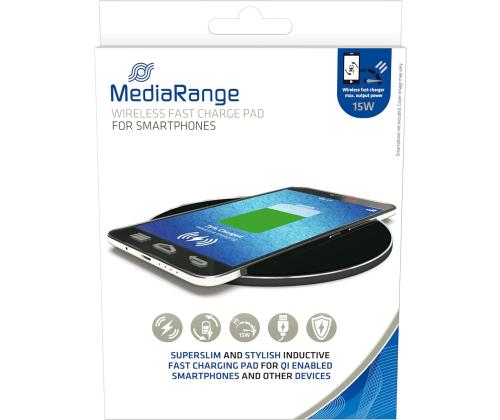 MOBILE CHARGER PAD WRL 15W/BLACK MRMA118 MEDIARANGE