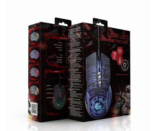 MOUSE USB OPTICAL GAMING/BLACK MUSG-RGB-01 GEMBIRD